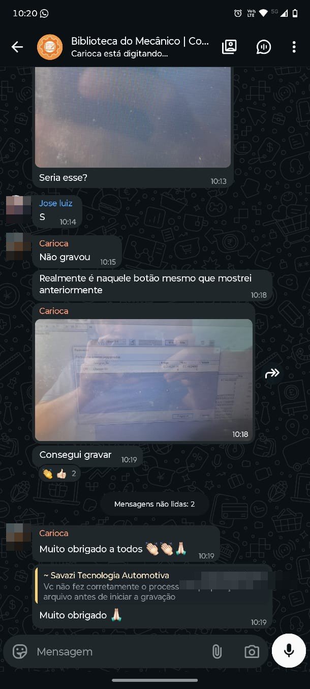 Print do grupo: problema resolvido às 10:19